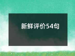 新鮮評價(jià)54句