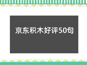 京東積木好評50句
