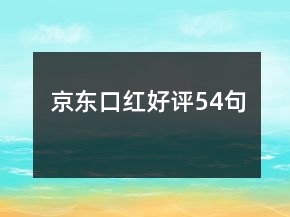 京東口紅好評(píng)54句