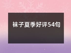 襪子夏季好評54句