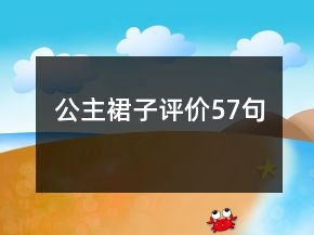 公主裙子評(píng)價(jià)57句