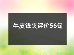牛皮錢(qián)夾評(píng)價(jià)56句