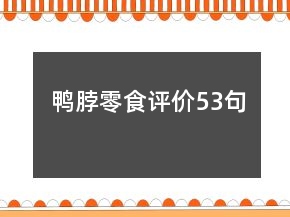 鴨脖零食評價53句