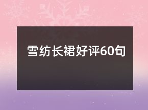 雪紡長(zhǎng)裙好評(píng)60句