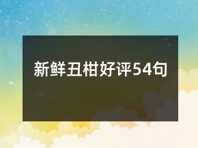 新鮮丑柑好評54句
