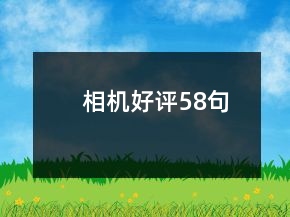 相機好評58句