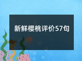 新鮮櫻桃評價57句