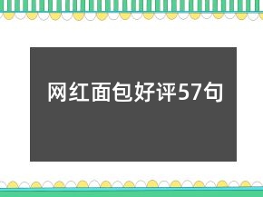 網(wǎng)紅面包好評57句