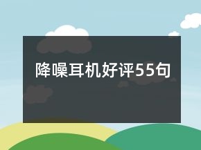 降噪耳機好評55句