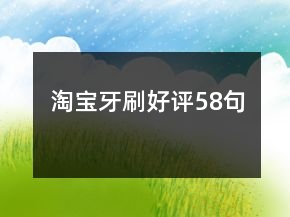 淘寶牙刷好評58句