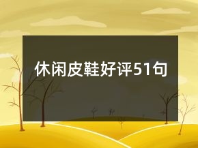 休閑皮鞋好評51句