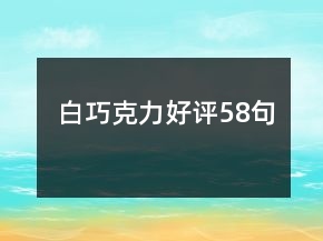 白巧克力好評58句