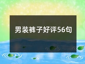 男裝褲子好評(píng)56句