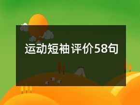 運(yùn)動(dòng)短袖評價(jià)58句