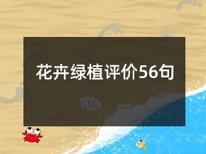 花卉綠植評價56句