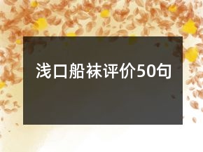 淺口船襪評價(jià)50句