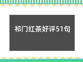 祁門紅茶好評51句
