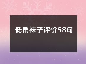 低幫襪子評價58句