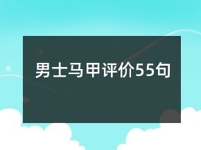 男士馬甲評(píng)價(jià)55句