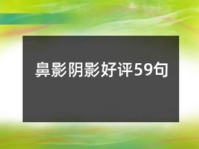 鼻影陰影好評59句