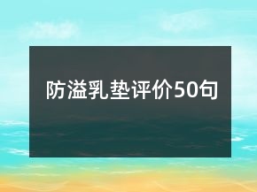 防溢乳墊評價50句