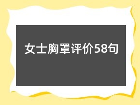 女士胸罩評價58句