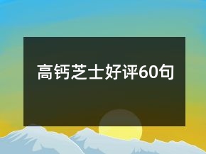 高鈣芝士好評(píng)60句