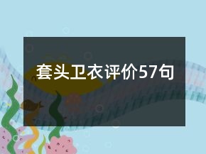 套頭衛(wèi)衣評價57句
