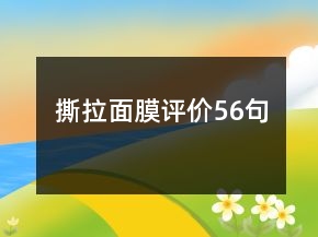 撕拉面膜評(píng)價(jià)56句