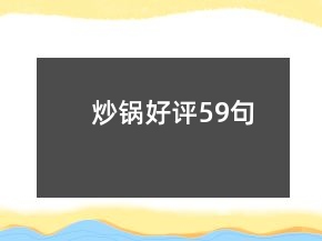 炒鍋好評(píng)59句