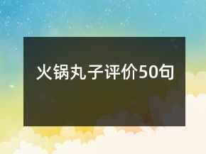 火鍋丸子評(píng)價(jià)50句