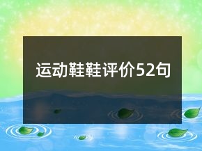 運(yùn)動鞋鞋評價52句