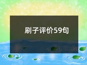 刷子評(píng)價(jià)59句