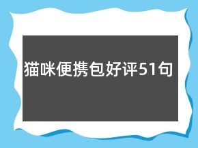 貓咪便攜包好評51句