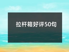 拉桿箱好評(píng)50句