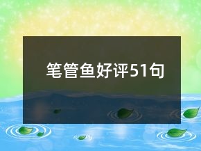 筆管魚好評(píng)51句