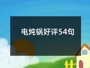 電燉鍋好評(píng)54句