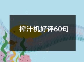 榨汁機好評60句