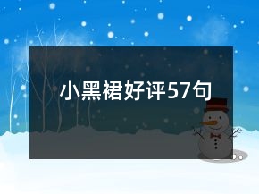 小黑裙好評(píng)57句