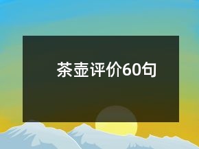 茶壺評(píng)價(jià)60句