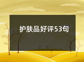 護(hù)膚品好評53句