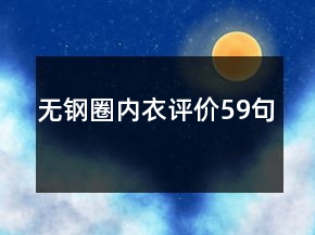 無(wú)鋼圈內(nèi)衣評(píng)價(jià)59句