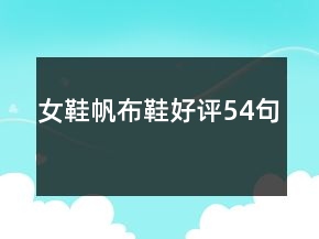 女鞋帆布鞋好評54句