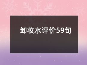 卸妝水評(píng)價(jià)59句