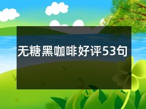 無(wú)糖黑咖啡好評(píng)53句