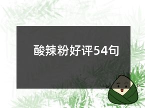 酸辣粉好評(píng)54句