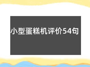 小型蛋糕機評價54句