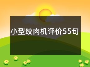 小型絞肉機(jī)評價55句