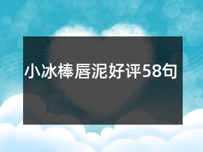 小冰棒唇泥好評(píng)58句