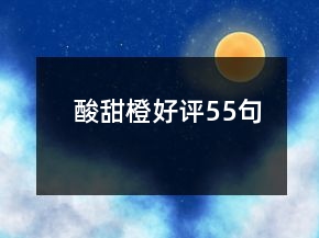 酸甜橙好評55句